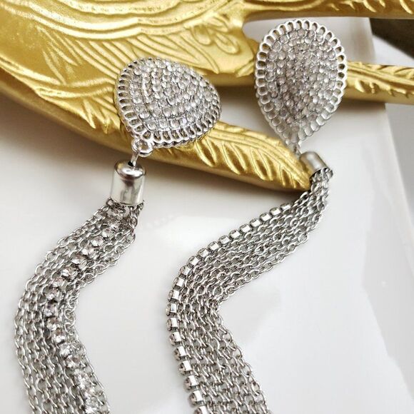 New! Zara Night Out Siler Tassel Post Earrings - Picture 5 of 13